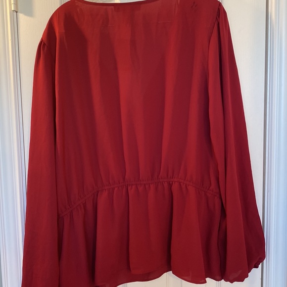 Red Flow’y Blouse sz 3XL New w tags - Picture 4 of 4